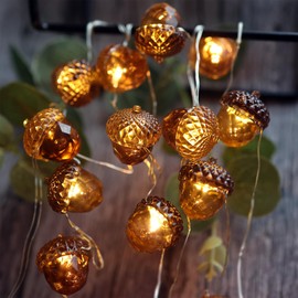 Acorn String Lights 10FT 30LED USB Power – Realistic 3D Acorn with Diamond Cut Design, Durable 0.45mm Copper Wire, Warm White Fairy Lights for Bedroom Harvest Mantel Rustic Garland Dorm Table Decor