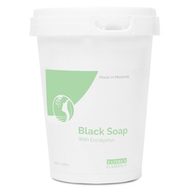 Fatima's Garden Black Soap (Moroccan Beldi Soap) for a 100% Natural Skin Exfoliation, with Eucalyptus - 450 g