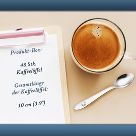 Small Coffee Spoon, Stainless Steel, 48 Pieces, 10 cm, Suitable for Home, Restaurants, Dishwasher, Spoon, Coffee Spoon, Tea, Coffee Spoon, Small Coffee Spoon, Small Coffee Spoon