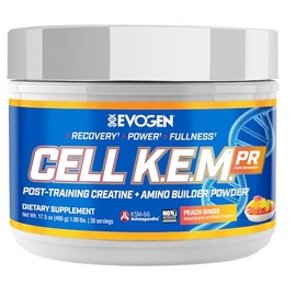 Evogen Cell K.E.M. PR V.2 Reformulated- Post Workout Recovery Powder & Muscle Builder | Creatine Monohydrate, BCAA Powder, EAAs | Recovery, Strength & Fullness | Peach Rings | 30 Servings