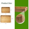 Bamboo Serving Tray with Handles,2 Pack Natural Bamboo Ottoman Tray,Great