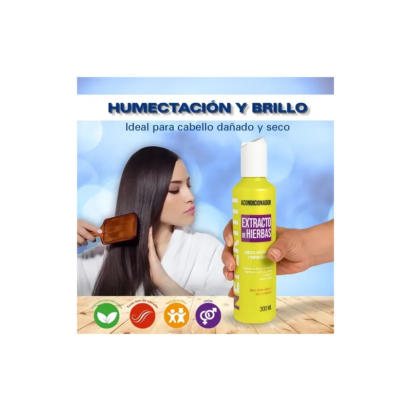 Shampoo Y Acondicionador De Hierbas Cabello Dañado Nefertiti