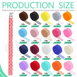 Keadic 20 Rolls 1.5 cm Lace Ribbon, Single Side Lace Trim, Lace Trim, Mixed Colour Floral Pattern Fabric, Mixed Colour Floral Pattern Fabric, Lace Ribbon, for Gift Wrapping