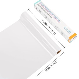 Lya Vinyl White Plotter Film Textile, 30.5 cm × 3 m Flex Film Plotter Textile for Cricut and Silhouette Cameo, Textile Film Plotter for DIY Fabric and Shirt