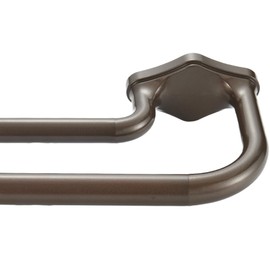 Lwiiom Dark Bronze Double Curtain Rods For Windows 28-48 Inch,Heavy Duty Double Curtain Rod with Aluminum Finials and Bracket,Adjustable Double Window Rods For Blackout Or Room Darkening Panels