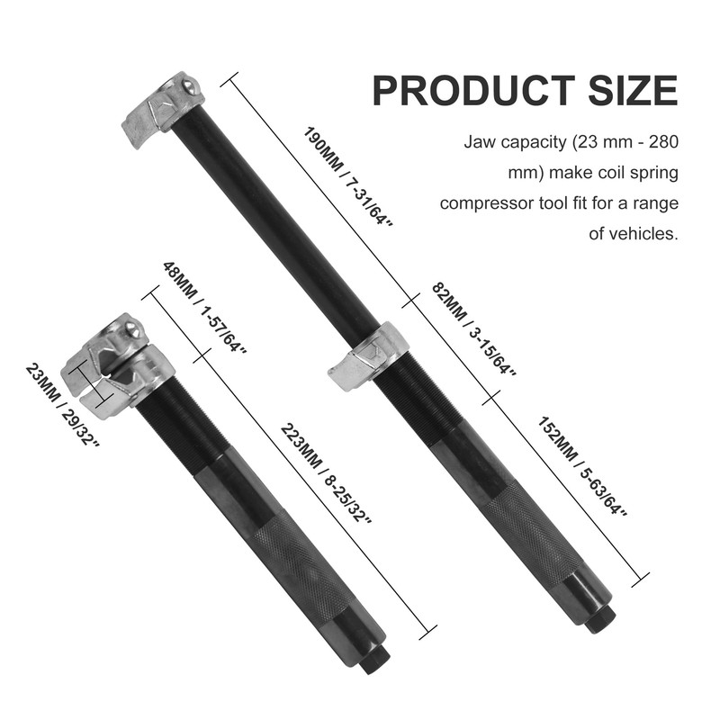 WINMAX TOOLS AUTOMOTIVE Heavy Duty 280mm Hook Coil Spring Compressor/Jaws