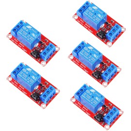 RUNCCI-YUN Pack of 5 One Channel Relay Module 5 V, 1 Channel Relay Module with Optocoupler High or Low Level Trigger Extension Board Relay Switch for Raspberry Pi Arduino Board