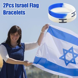 HUASAI Israel Flag Bracelet Israel Patriotic Bracelets for Women Israel Flag Patriotic Day Bracelets of Bracelets Beaded
