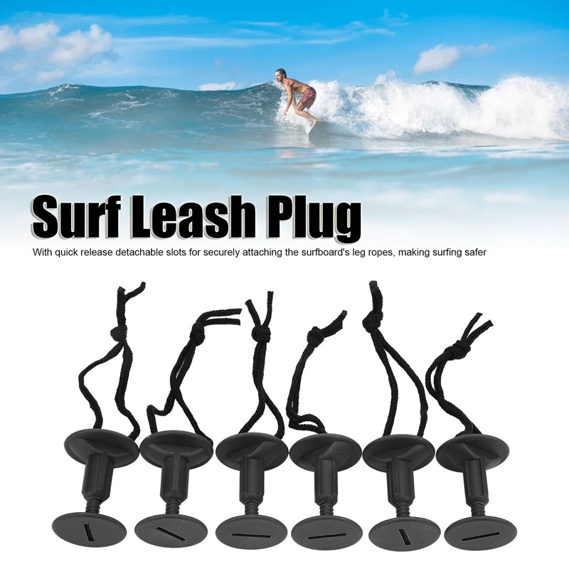 6Pcs Surf Board Leash Leg Rope Plug Nylon Plastic Surf