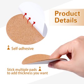Yalikop 120 Pieces Self Adhesive Cork Sheets 4 x 4 Inches Cork Board Tiles Cork Board Squares Cork Backing Cork Adhesive Sheets Sticky Cork Mat for Cork Coasters and DIY Crafts Supplies (Round)