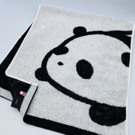 Kainoon Imabari Towel, Panda Face Towel, Panda Panda Panda, 13.4 x 31.5 inches (34 x 80 cm), Made in Japan, Imabari, 100% Cotton, Gentle on Skin, Cute, 100% Cotton, Panda Pattern, Kindergarten
