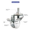 2 Inch Clear Swivel Caster Wheels, M8×15 Threaded Stem, 77