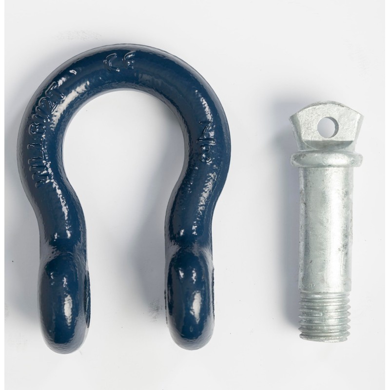 Hi-Gear 2 Pack Blue/Galvanized Bow Shackle 7/8" inch D-Ring Rugged
