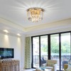 AGV LIGHTING CL006G Crystal Ceiling Light Fixture, Modern Semi Flush