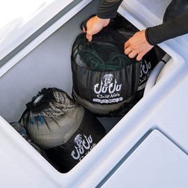 JUJU Cast Nets Storage Bag 16"x20" - Heavy-Duty Mesh & Identity Label for Cast Nets, Beach, Fishing