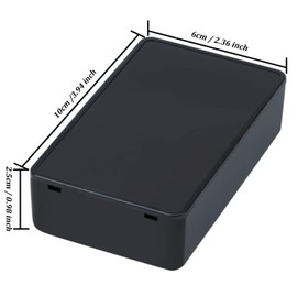 10 Pieces Plastic Waterproof Boxes Junction Case Compatible with Electronic Project 3.94 × 2.36 × 0.98 Inches, Black