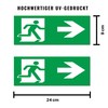 Emergency Exit Sign, Pack of 5, Premium Stickers, 24 cm