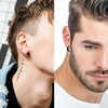 12 Pairs Mens Earrings Stainless Steel Earrings for Black Hoop