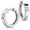 MATERIA by Matthias Wagner Women's Silver Hoop Earrings 925 Zirconia