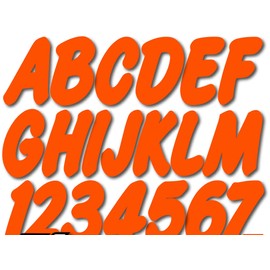 STIFFIE Whip-One Orange 3" Alpha-Numeric Registration Identification Numbers Stickers Decals for Boats & Personal Watercraft