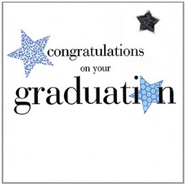 Claire Giles Hearts and Stars Congratulations on Your Graduation Card - Blue