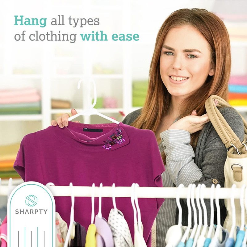 Sharpty Plastic Hangers Clothes Hangers for Clothing, Closet, Coats &
