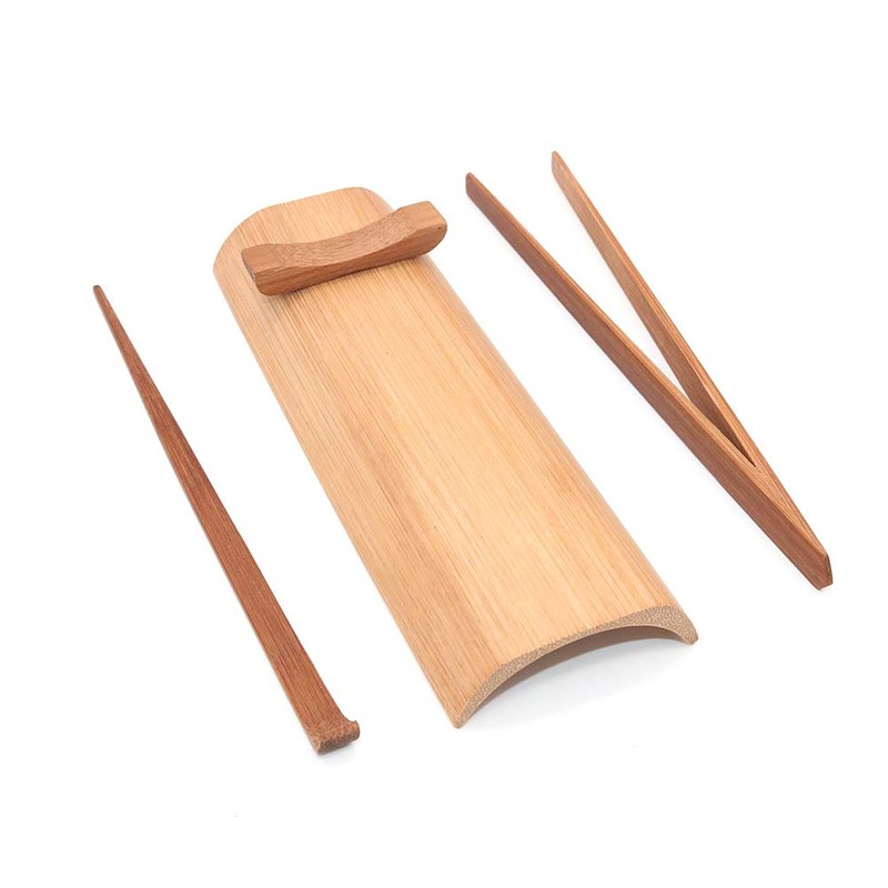 POFET Tea Ceremony 4 PCS/SET Handmade Bamboo Rectangle Tea Serving
