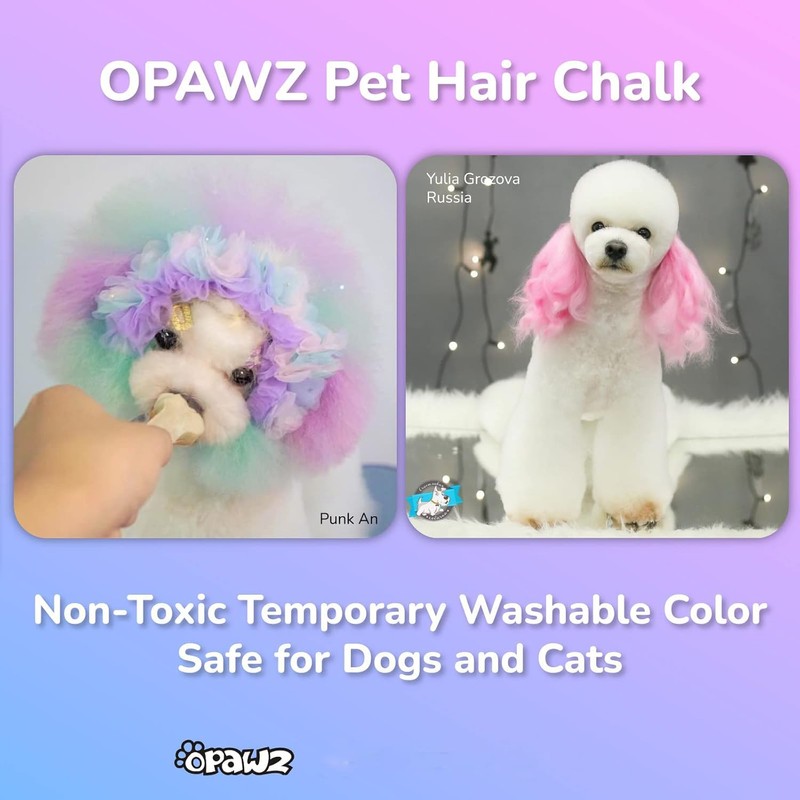 Opawz Pet Hair Chalk Purple Non-Toxic Temporary Washable Color Safe