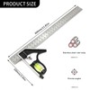 Bailinks 12Inch/300mm combination square, engineers square Stainless Steel metal ruler,
