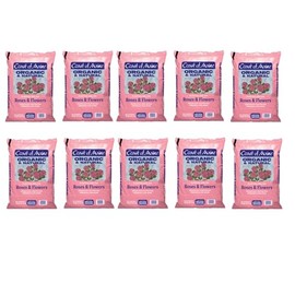 Coast of Maine Roses and Flowers, 20qt (Pack of 10) Organic and Natural Planting Soil for Roses, Annual and Perennial Flowers
