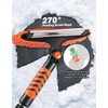 JOYTUTUS 41.5IN Extendable Snow Brush and Ice Scraper, 270°Pivoting Snow