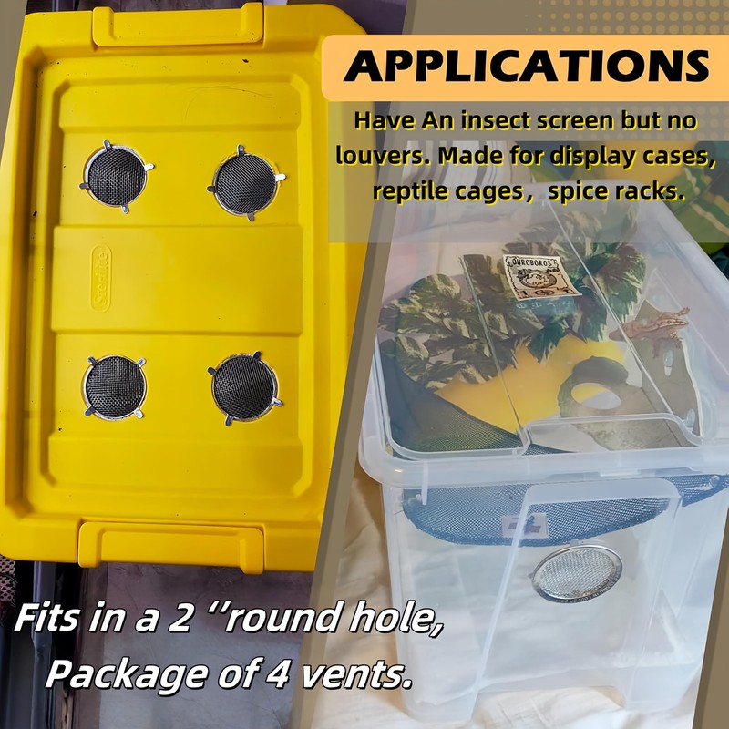 Raneped 2''Circular Screen Vent Cover, for Display Cases, Spice Racks,