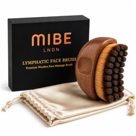 Lymphatic Face Brush – Wooden Facial Massage Brush for Jawline & Contour – Soft Bristles Dry Brushing Tool for Face & Neck – Natural Wood Handle, Skin Care Tool