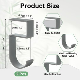 sourcing map 5 Shaped Purse Hook for Table, 2Pcs Handbag Hanger Desk Hook Desk Mount Bag Holder Backpack Hook for Desk Can Hook Bags, Umbrellas, Keys, Cups Holder (Grey)