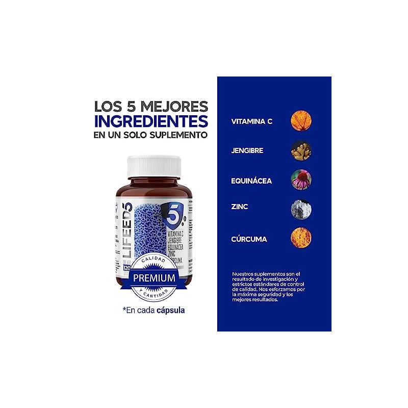Lifeed Inmune 120 Capsulas Vitamina Jengibre Equinacea Zinc Curcuma Días