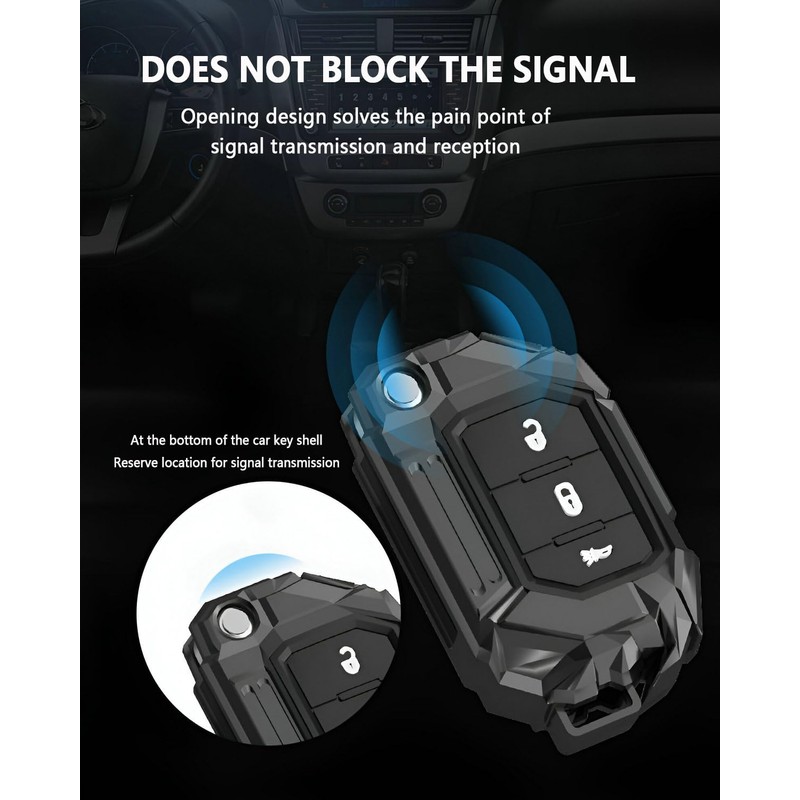 YONUFI Key Fob Cover for Jeep Key Case Full Protector
