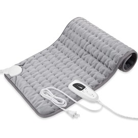 Heating Pad - Electric Heating Pads - Hot Heated Pad for Back Pain Muscle Pain Relieve - Dry & Moist Heat Option - Auto Shut Off Function (Light Grey, 12''×24'')
