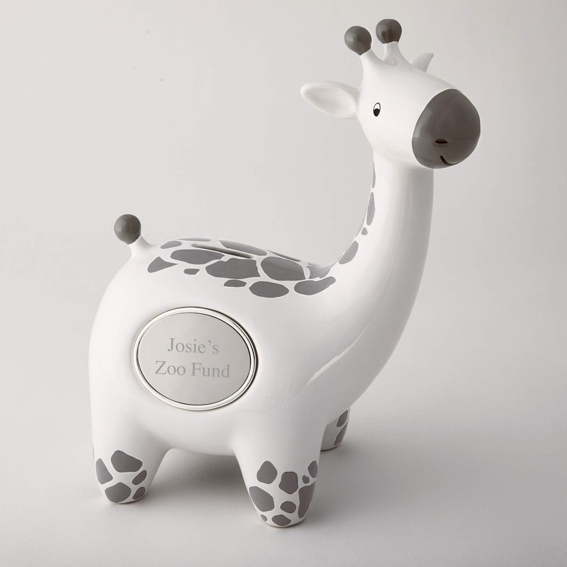THINGS REMEMBERED Engraved Giraffe Ceramic Coin Bank for The New