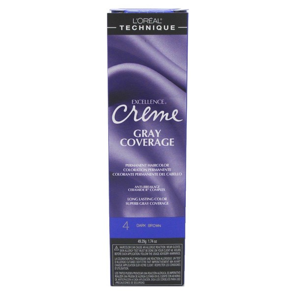 Loreal Excellence Creme Color #4 Dark Brown 1.74oz (2 Pack)