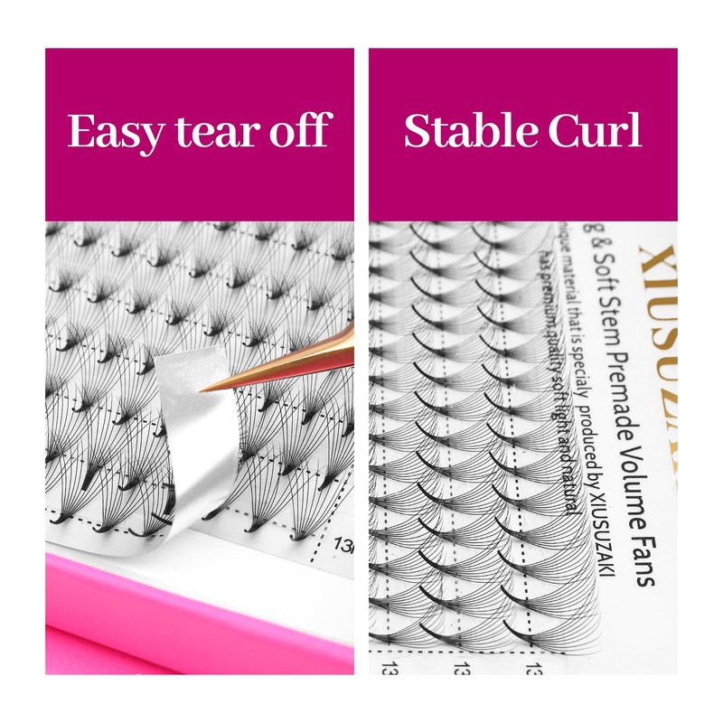 XIUSUZAKI Premade Fans Eyelash Extensions 12D Volume Lash Extensions 0.07