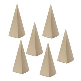 Pack of 6 Small Paper Mache Triangle Cones for Crafting and Holiday Tree Displays by Factory Direct Craft (10-1/2 Inches)