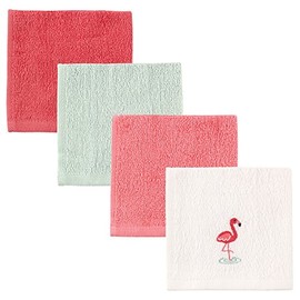Luvable Friends Unisex Baby Super Soft Cotton Washcloths, Flamingo, One Size
