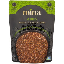 Mina Moroccan Lentils, Ready to Eat, Lentils High In Plant Based Protein, Vegan, Non-GMO, Gluten Free, Kosher, Microwavable, Packaged Meals & Side Dishes, 10 oz (Pack of 6)