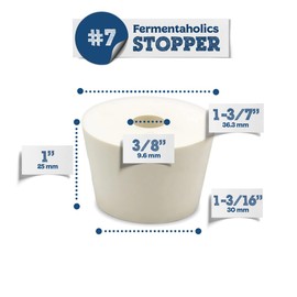 Fermentation Rubber Stoppers Drilled Bungs for Use with Airlock (#7 Rubber Stopper - 4 Pack)