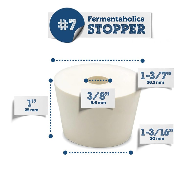 Fermentation Rubber Stoppers Drilled Bungs for Use with Airlock (#7