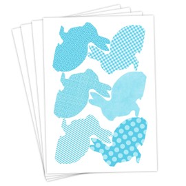 Papierdrachen 24 Easter Stickers for Crafts and Decorating - Blue Silhouette Easter Bunnies Motif - Sticker No. 23 - Easter 2023