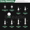 Keadic 330pcs M6 White Nylon Plastic Pan Round Head Screws,
