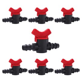 VooGenzek 7 Pieces Plastic Aquarium Water Flow Control Valve, Drip Irrigation Barb Switch Valve, Hose Irrigation Stopcock for 16 mm Hose