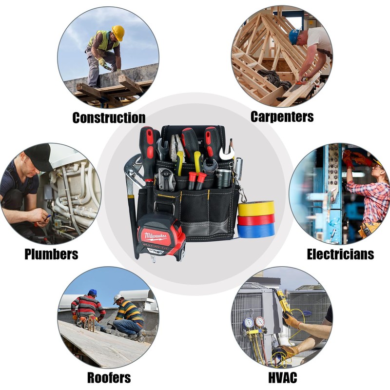 MELOTOUGH Electrician Tool Pouch Tool Belt Pouches with Belt Clip,