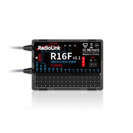 Radiolink R16F 16 Channels RC Receiver Voltage Temetry Waterproof for RC Aircraft Jet Boat Car Works for RC Remote Control T16D/T12D/T8FB/T8S/RC8X/RC6GS V3/RC4GS V3